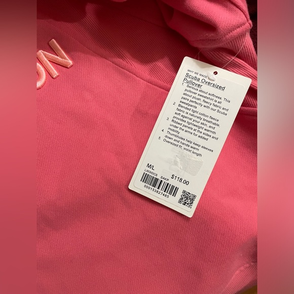 NEW Lululemon Scuba Oversized Wordmark Pullover Sweatshirt Sakure Pink M/L - Picture 12 of 13